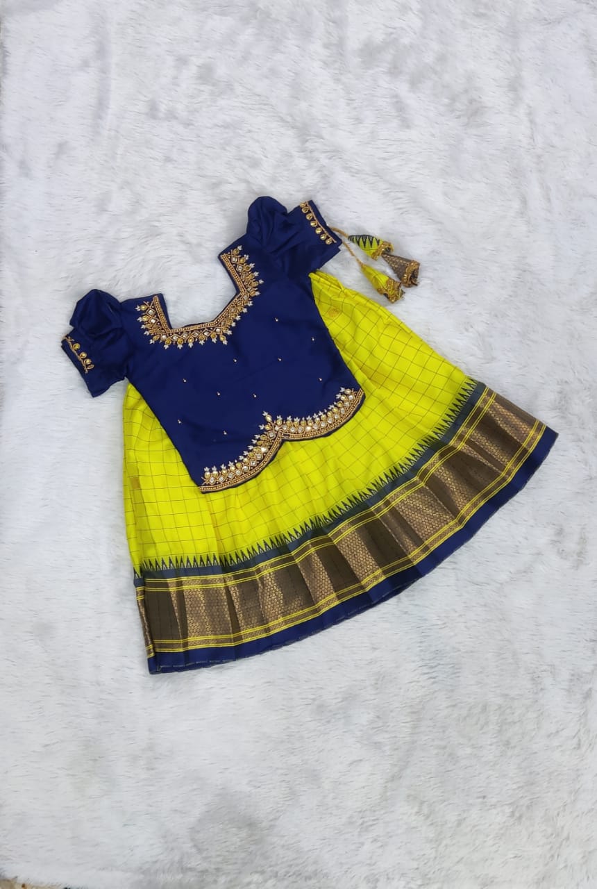 Semi silk pavadai sattai | Traditional Pattu set