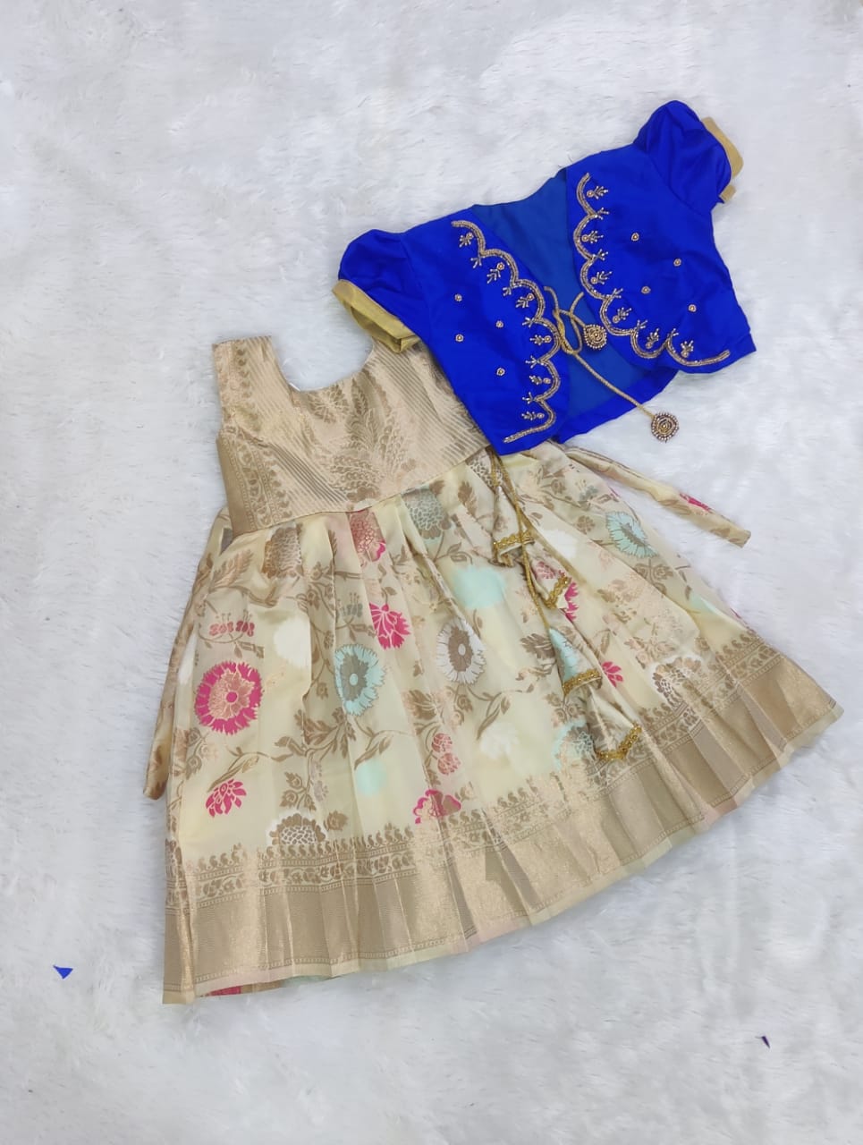 Best Royal Pattu Pavadai – Exquisite Silk Frock with Aari Embroidery for Girls ✨