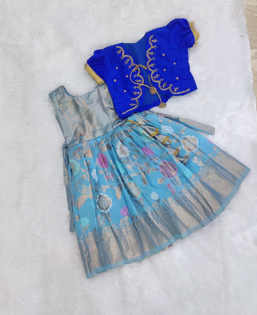 Elegant Raw Silk & Aari Embroidery Coat Frock β Perfect for Special Occasions β¨π | Pattu Dress | Pattu Pavadai Set
