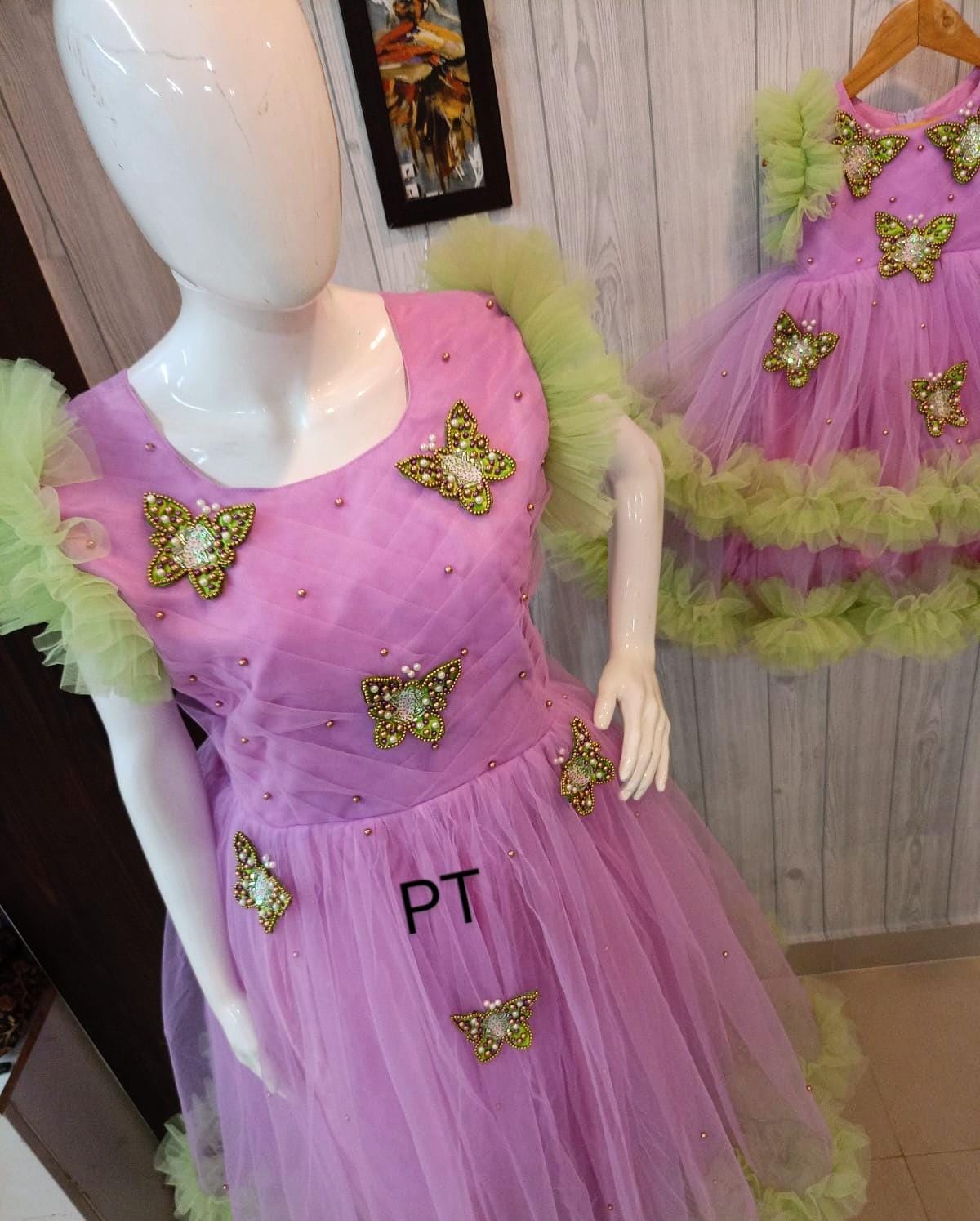 Mommy me Butterfly Theme Birthday Dress | Partywear Dress | Beautiful Butterfly Dress