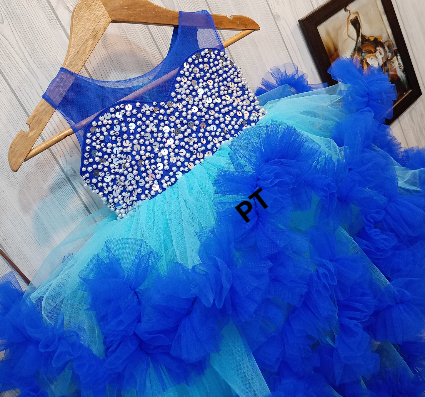 Beautiful Heavy Cloud Ruffle Party Dress | mother daughter combo | Birthday Dress for girls | Stunning Partywear Twining dress