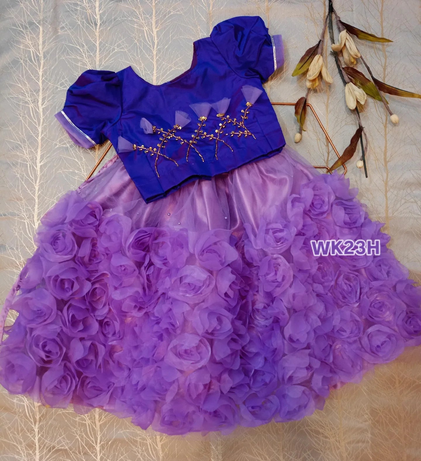 Flower Emboss Stylish Lehnga and Handwork Choli
