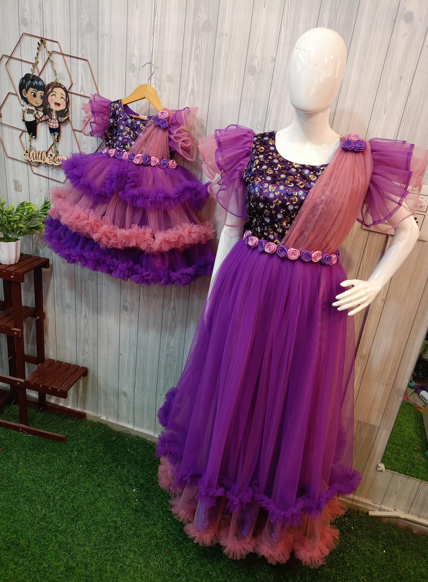 ☁️ Mother-Daughter Cloud Ruffle Dress Combo – A Dreamy Duo for Magical Celebrations! 💫👩👧