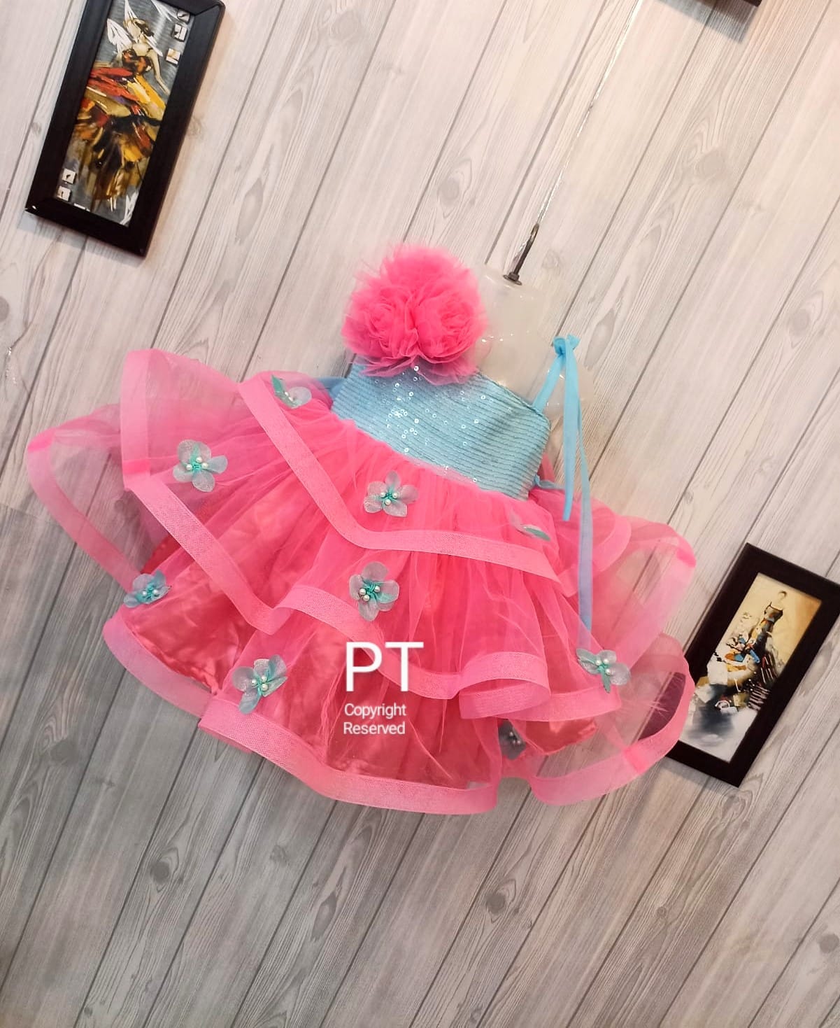 Partywear Sequins and Spring Flowers Dress | Mother Daughter Duo | Beautiful Birthday and Partywear Dress | Angel ๐ Look Dress