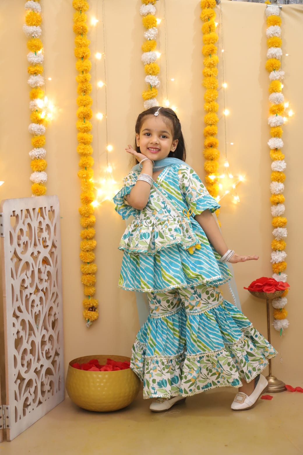 New Summer Collection – Printed Sharara & Angrakha Kurti Set for Girls🌸✨