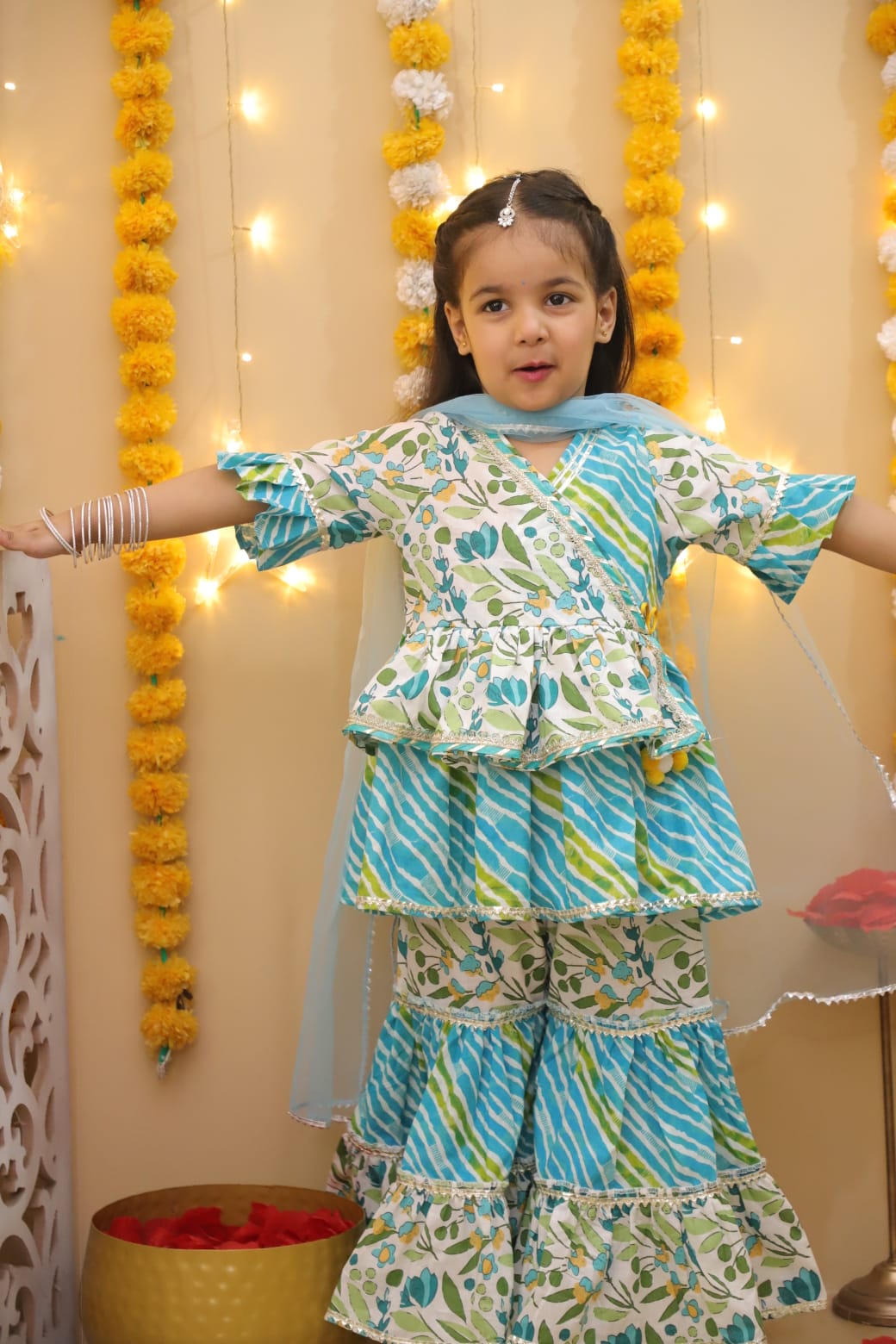 New Summer Collection – Printed Sharara & Angrakha Kurti Set for Girls🌸✨