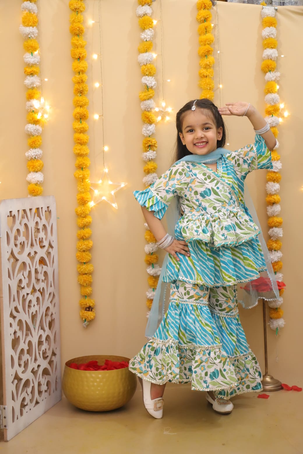 New Summer Collection – Printed Sharara & Angrakha Kurti Set for Girls🌸✨