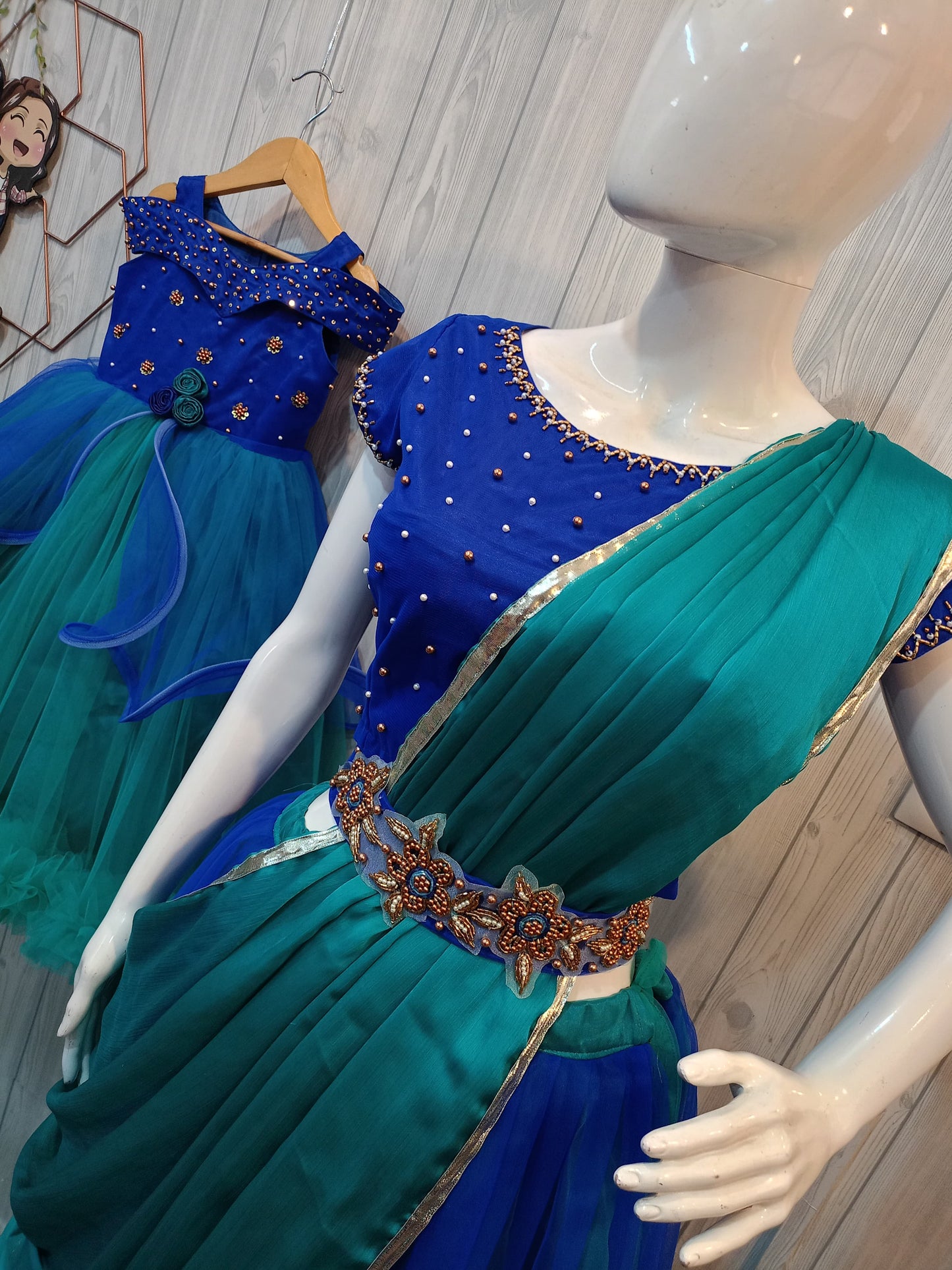 Mom and Daughter Wing Layered Dress - Twinning in Elegance!