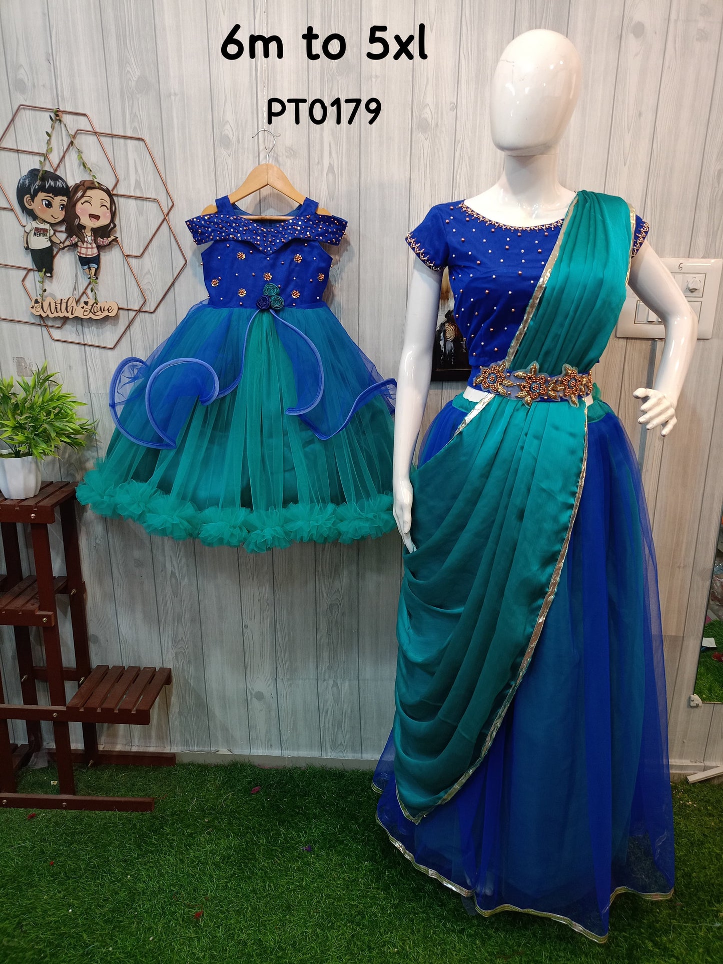 Mom and Daughter Wing Layered Dress - Twinning in Elegance!