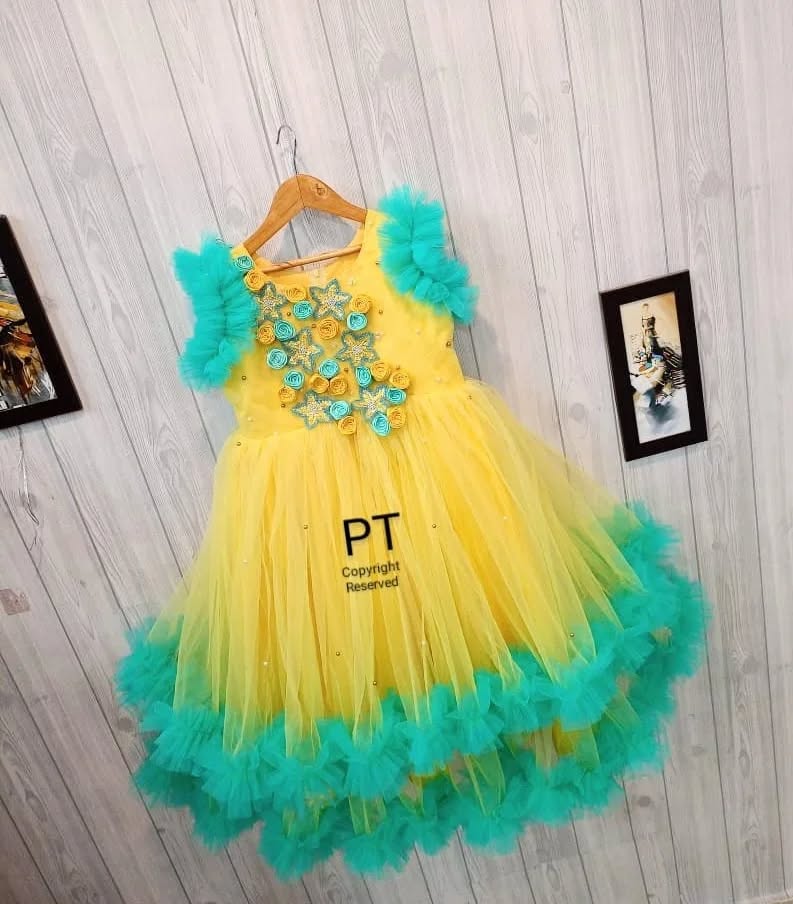 Elegant Partywear Dress | Beautiful Flowers 💐 Dress | Birthday Dress | Mom Daughter Combo ❤️