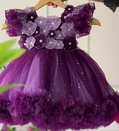 Beautiful Grand Birthday Dress | Royal Partywear Dress  | Premium Flower Dress