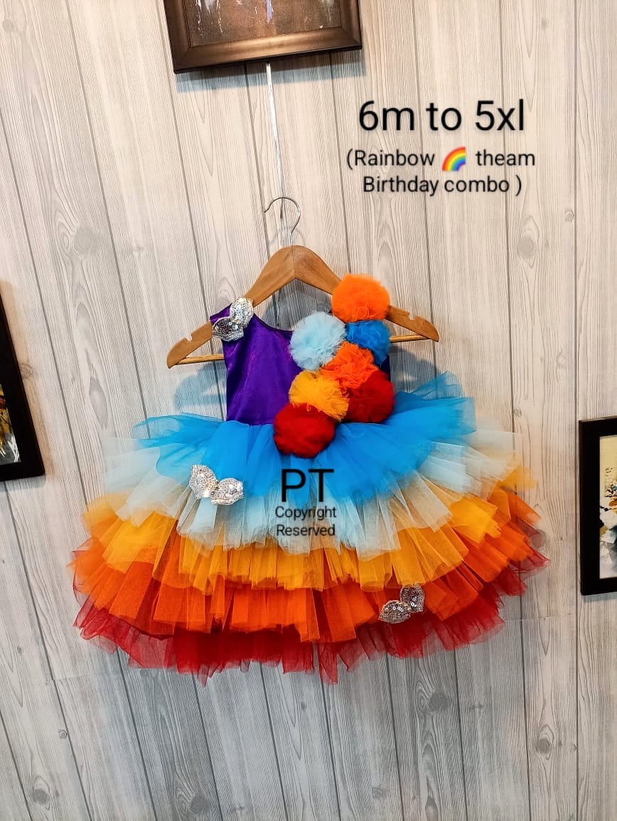 Multicolor Birthday Dress 👗 😍  | Rainbow 🌈 Theme Dress