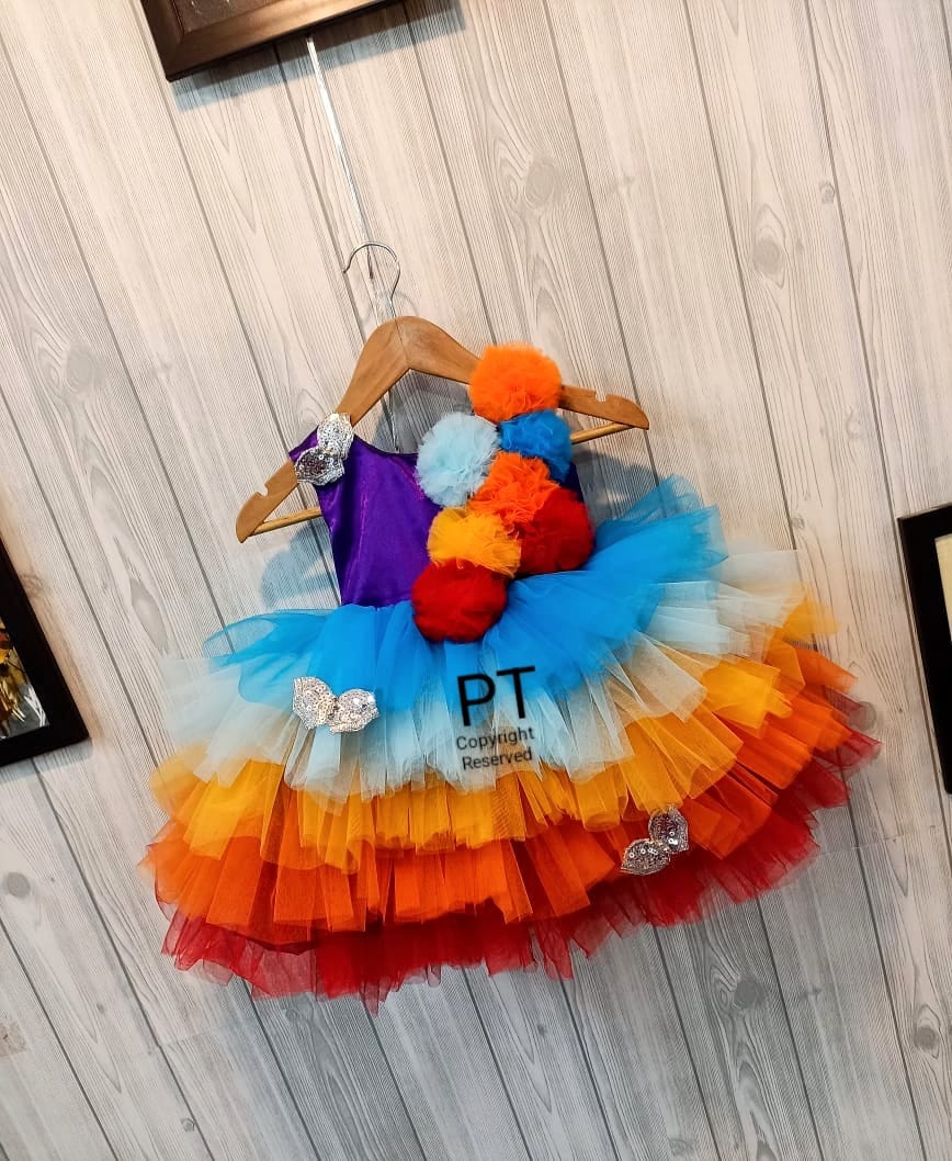 Multicolor Birthday Dress 👗 😍  | Rainbow 🌈 Theme Dress