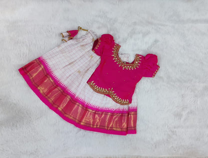 Semi silk  pavadai sattai | Traditional Pattu set