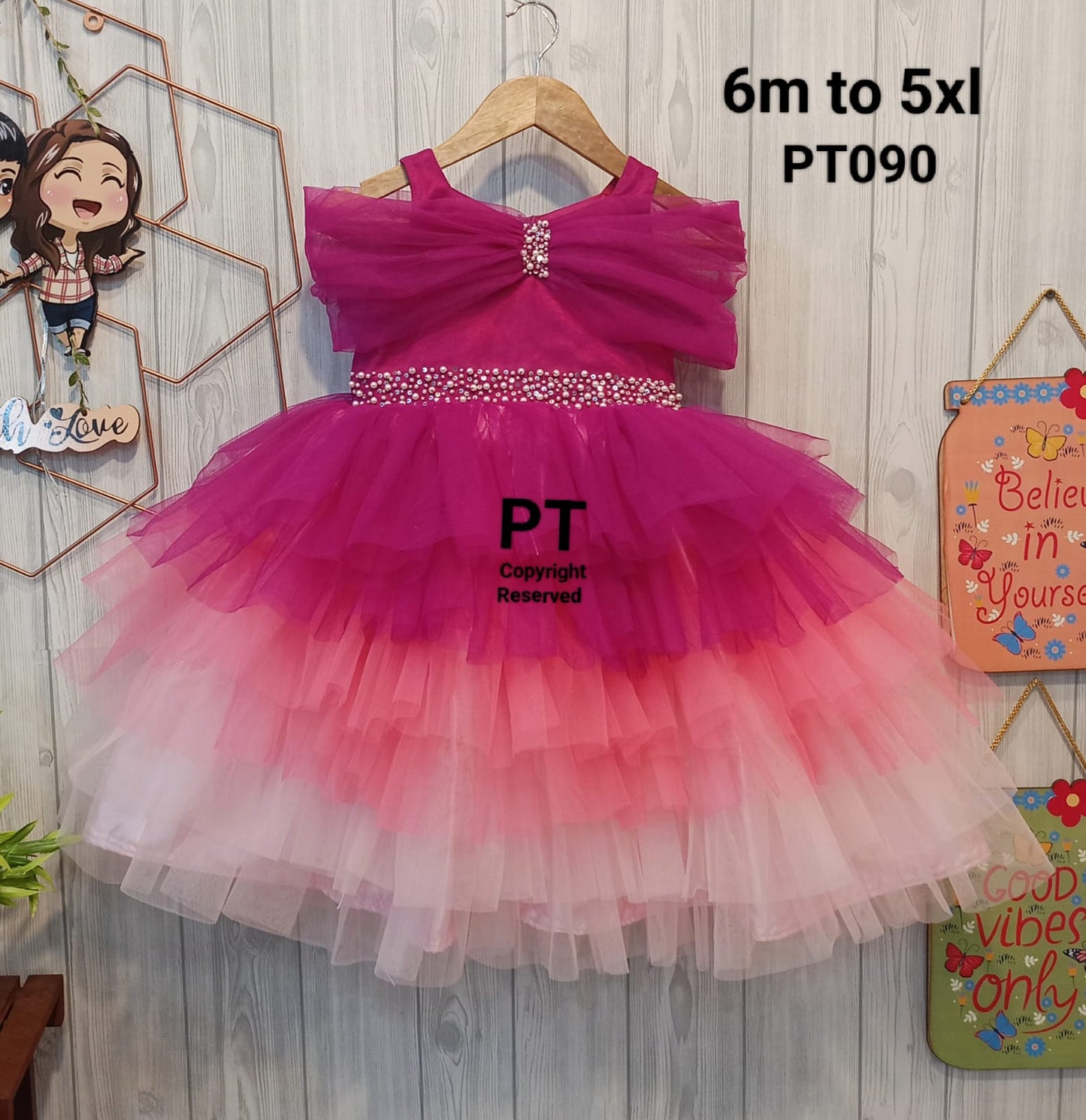 Elegant Layered Birthday Dress for Mother Daughter