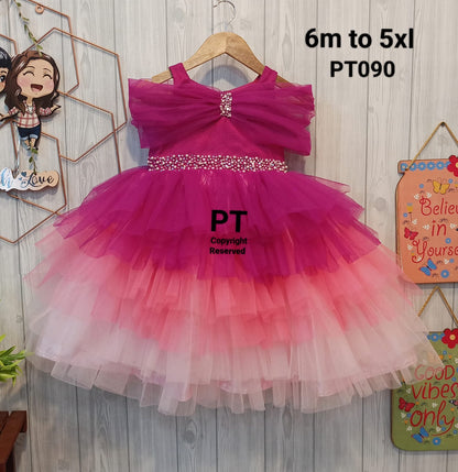 Elegant Layered Birthday Dress for Mother Daughter