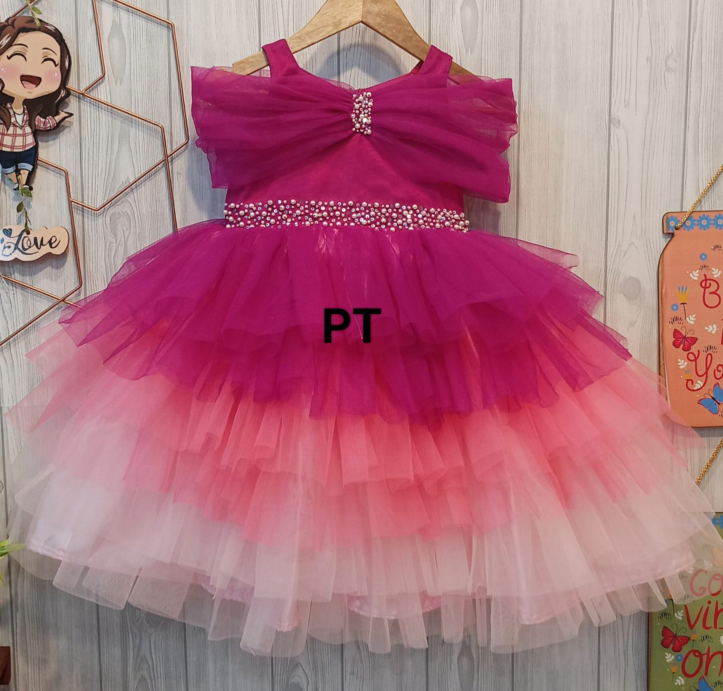 Elegant Layered Birthday Dress for Mother Daughter