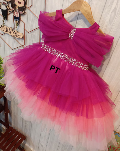 Elegant Layered Birthday Dress for Mother Daughter