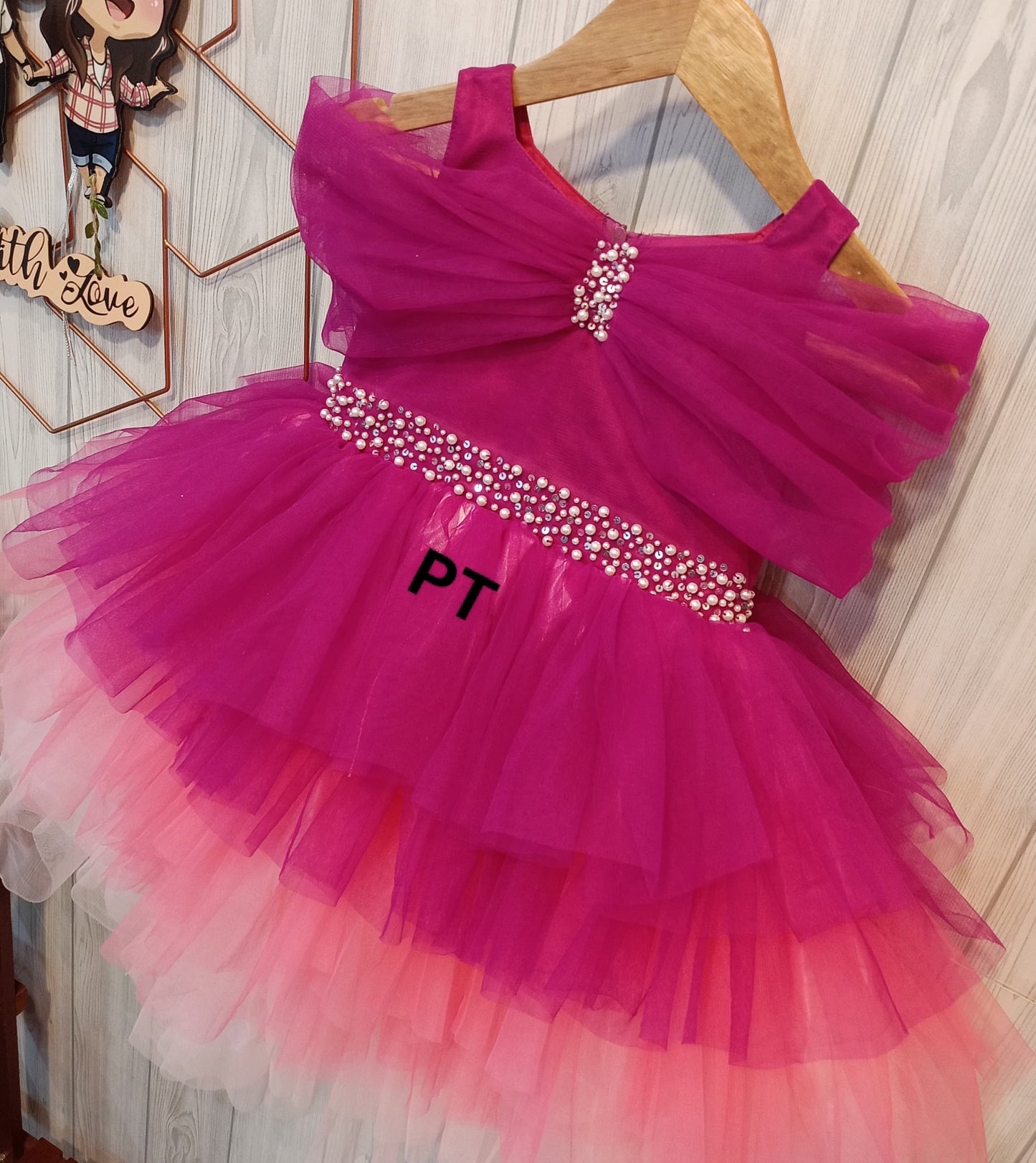 Elegant Layered Birthday Dress for Mother Daughter