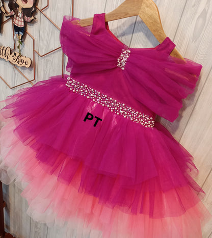 Elegant Layered Birthday Dress for Mother Daughter