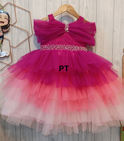 Elegant Layered Birthday Dress for Mother Daughter