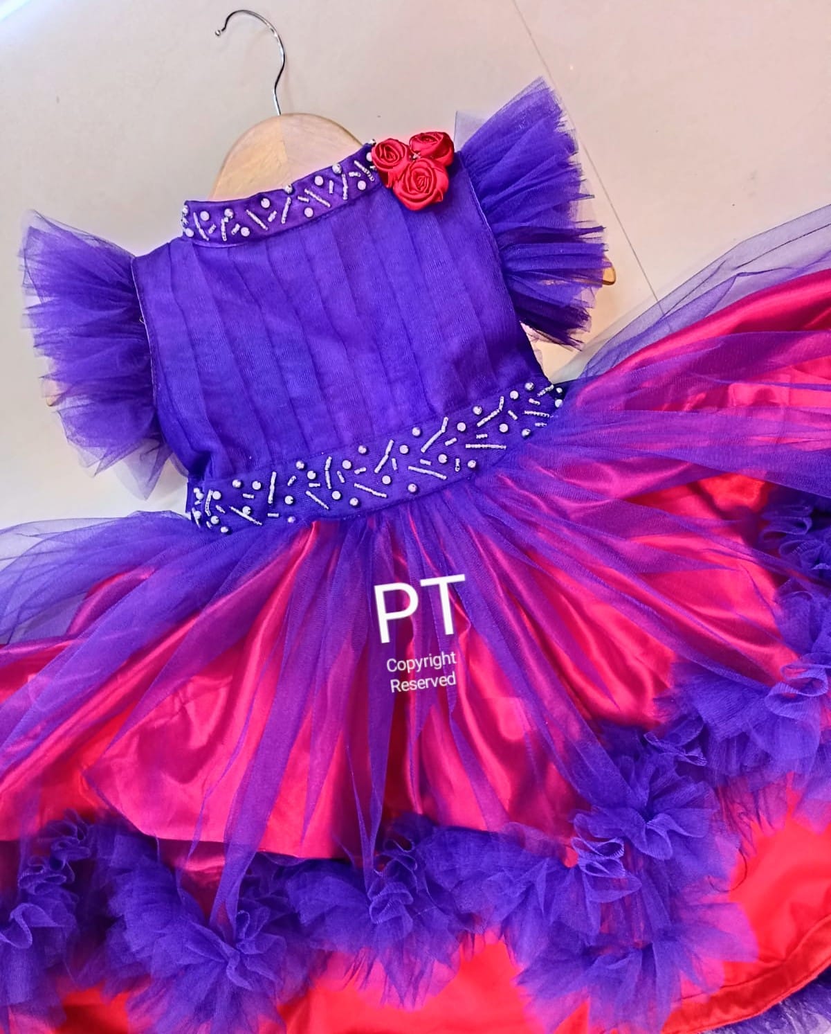 High Low Style Kid Dress | Double Shade Ruffle Design | Mom Daughter Combo | Superhit Birthday Dress