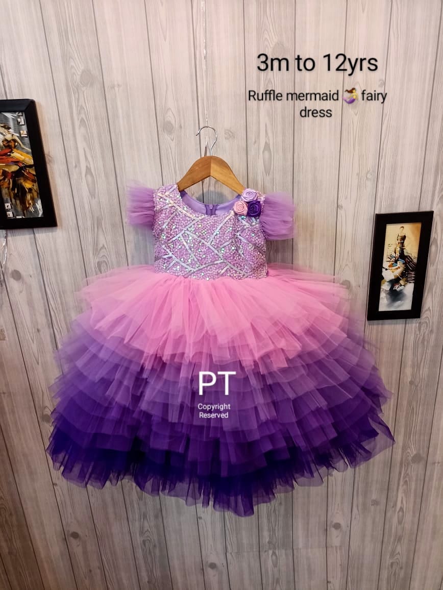 Mermaid Fairytale Dress | Beautiful Designer Birthday Dress | Partywear Dress