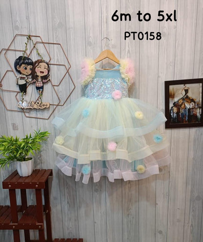 Elegant Powder colours Birthday Dress