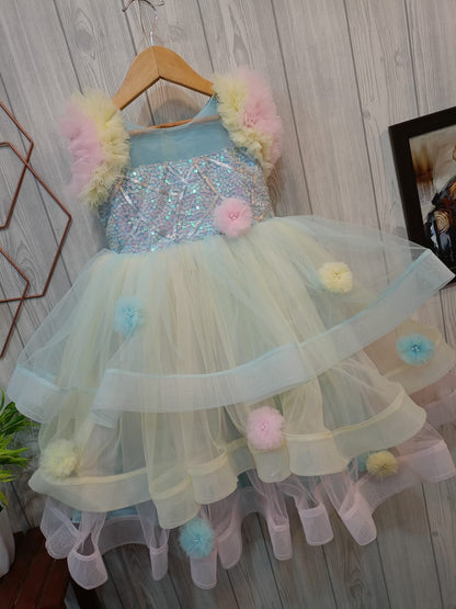 Elegant Powder colours Birthday Dress