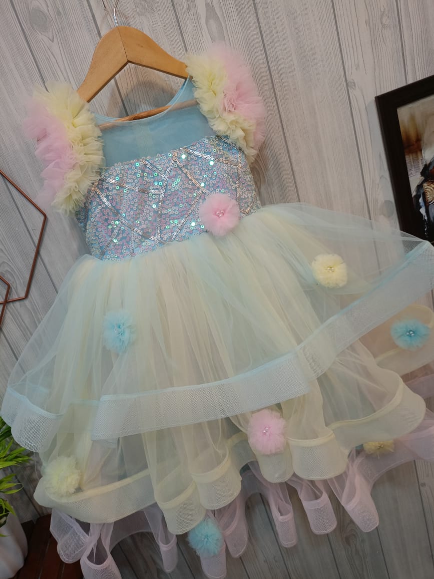 Elegant Powder colours Birthday Dress