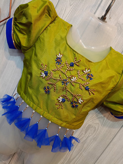 Maggam Work Lehenga Choli for mom daughter