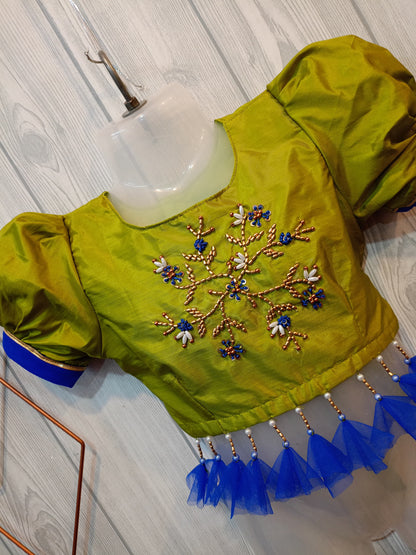 Maggam Work Lehenga Choli for mom daughter