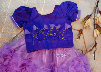 Flower Emboss Stylish Lehnga and Handwork Choli