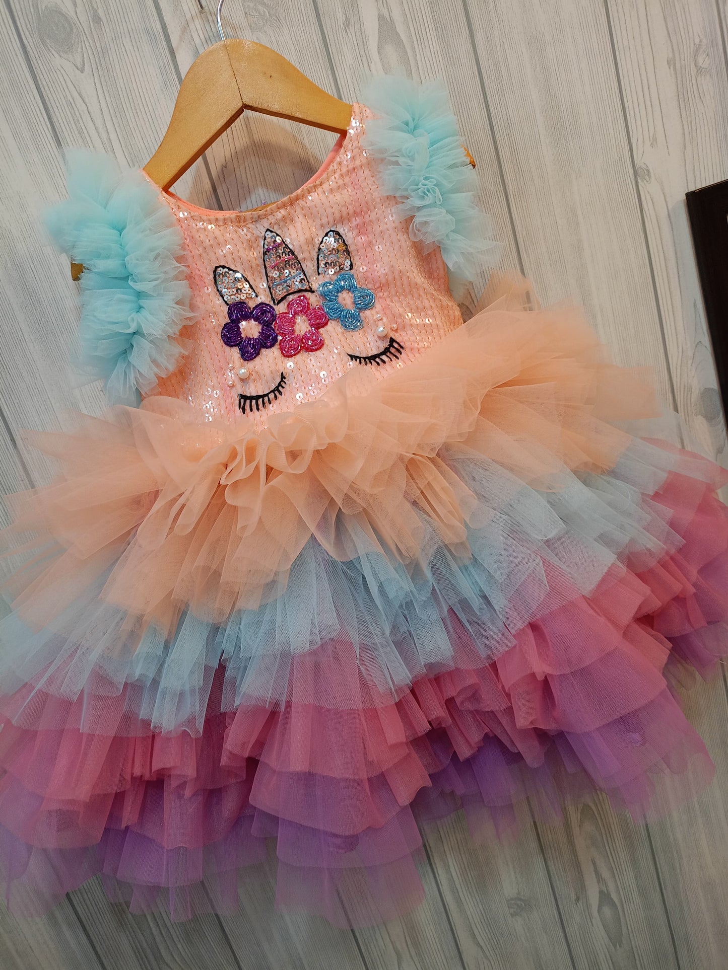 Cute Multicolor Unicorn Birthday Dress