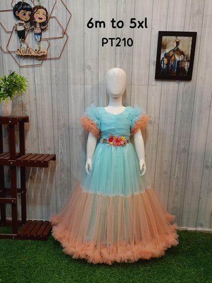 Heavy Patchwork Dual Colour  Dress | Customized  dress | Partywear Full Length Dress
