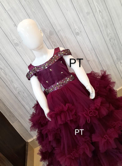 Beautiful Cloud Ruffle Party Dress | mother daughter combo | Birthday Dress | Stunning Partywear Twining dress