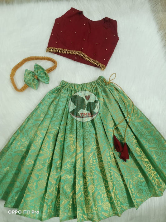 Pattu Pavadai | Traditional Dress for Girls | Vishu Dress | Pattu Pavadai