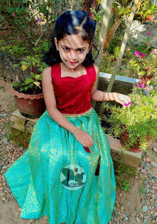 Cute Pattu Pavadai | Traditional Dress for Girls | Vishu Dress | Pattu Pavadai set