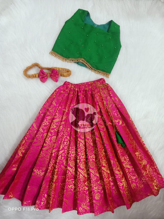 Pattu Pavadai | Traditional Dress for Girls | Vishu Dress | Pattu Pavadai set
