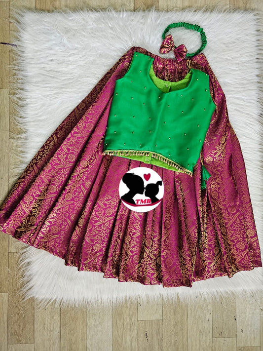 Pattu Pavadai | Traditional Dress for Girls | Vishu Dress | Pattu Pavadai set