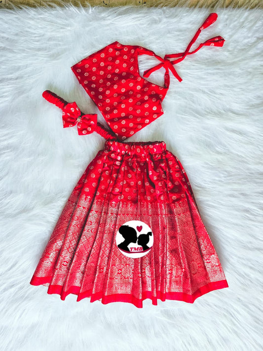 Pattu Dress | Vishu Dress | Pattu Pavadai Set
