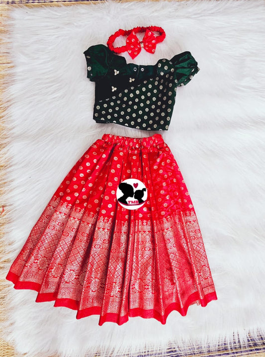 Pattu Dress | Vishu Dress | Pattu Pavadai Set