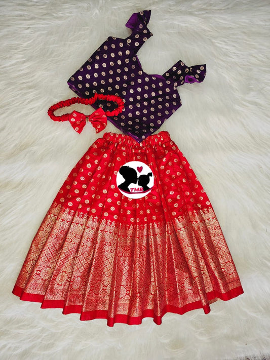 Pattu Dress | Vishu Dress | Pattu Pavadai Set