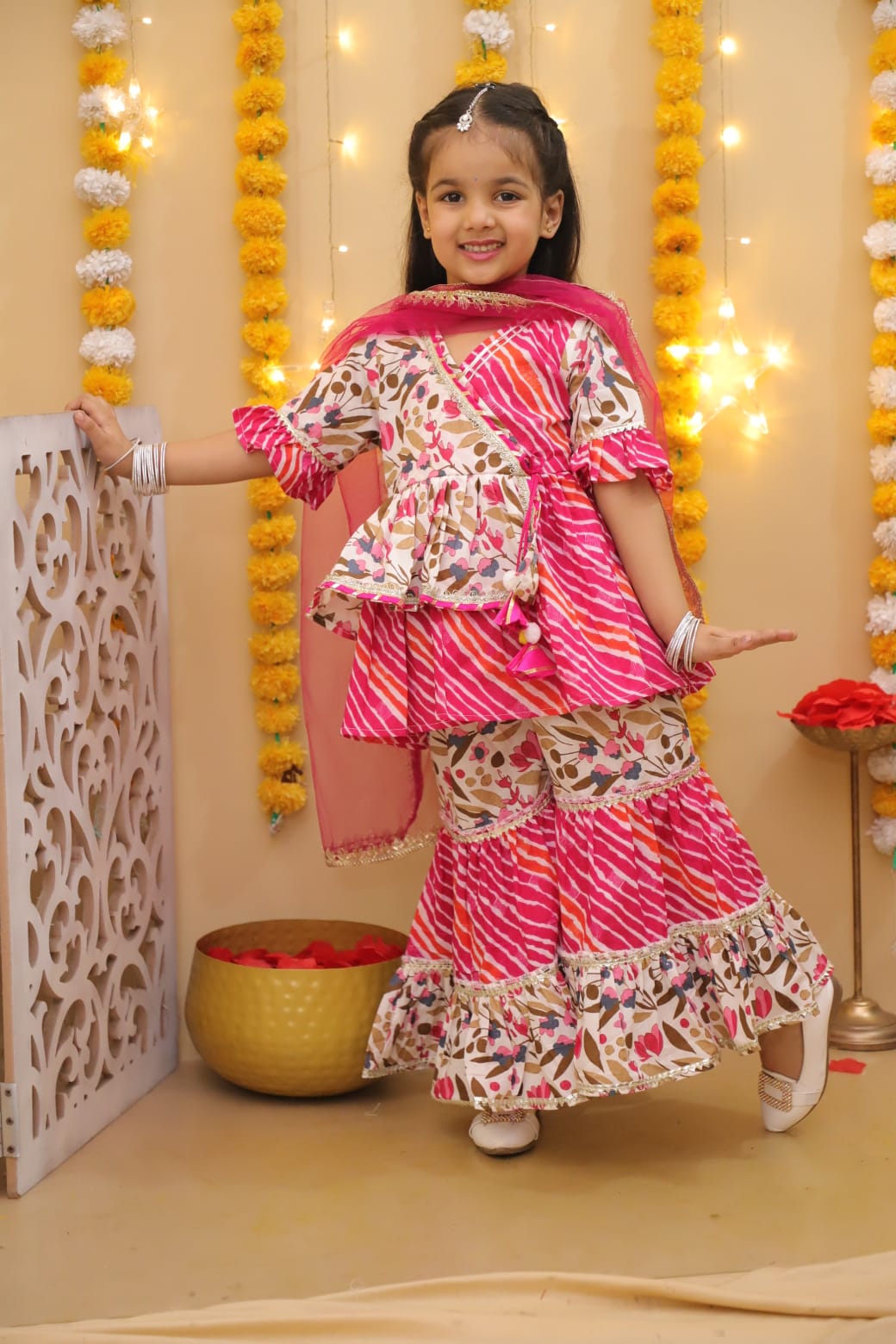 Trendy Printed Sharara & Angrakha Kurti Set – Perfect Summer Ethnic Wear for Girls 🌸✨