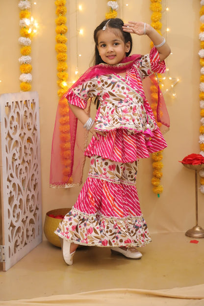 Trendy Printed Sharara & Angrakha Kurti Set – Perfect Summer Ethnic Wear for Girls 🌸✨