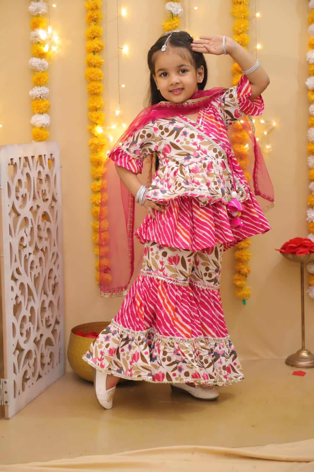 Trendy Printed Sharara & Angrakha Kurti Set – Perfect Summer Ethnic Wear for Girls 🌸✨