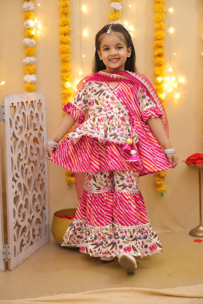 Trendy Printed Sharara & Angrakha Kurti Set – Perfect Summer Ethnic Wear for Girls 🌸✨