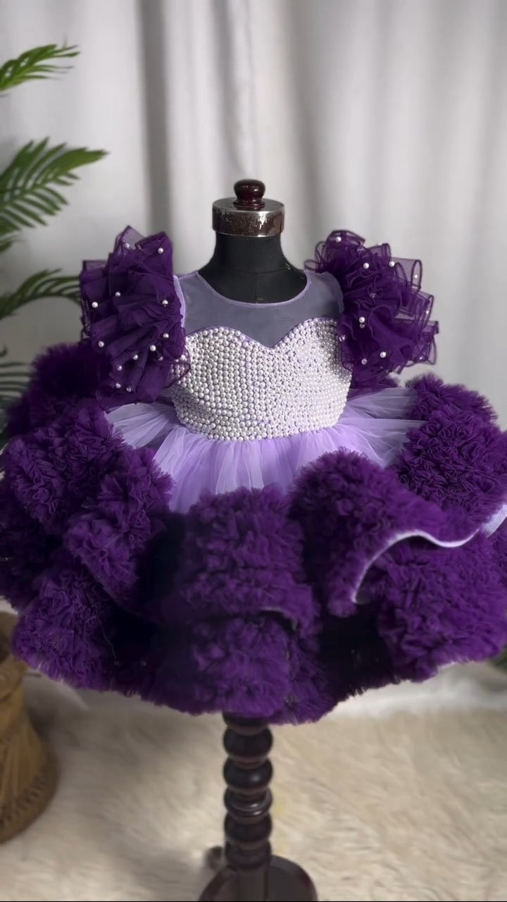 Royal Pearls Birthday Dress | Grand Party Dress