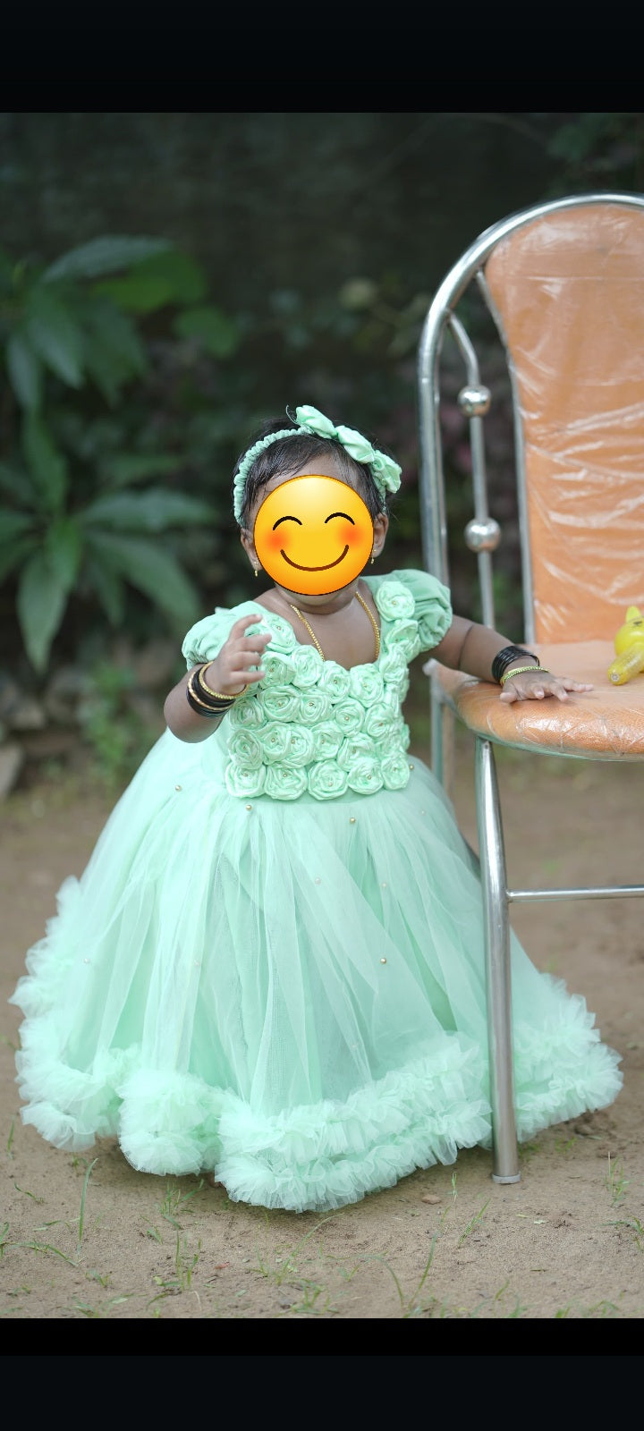 Elegant Rose Flower Dress | Rose Birthday Dress | Beautiful Partywear Dress