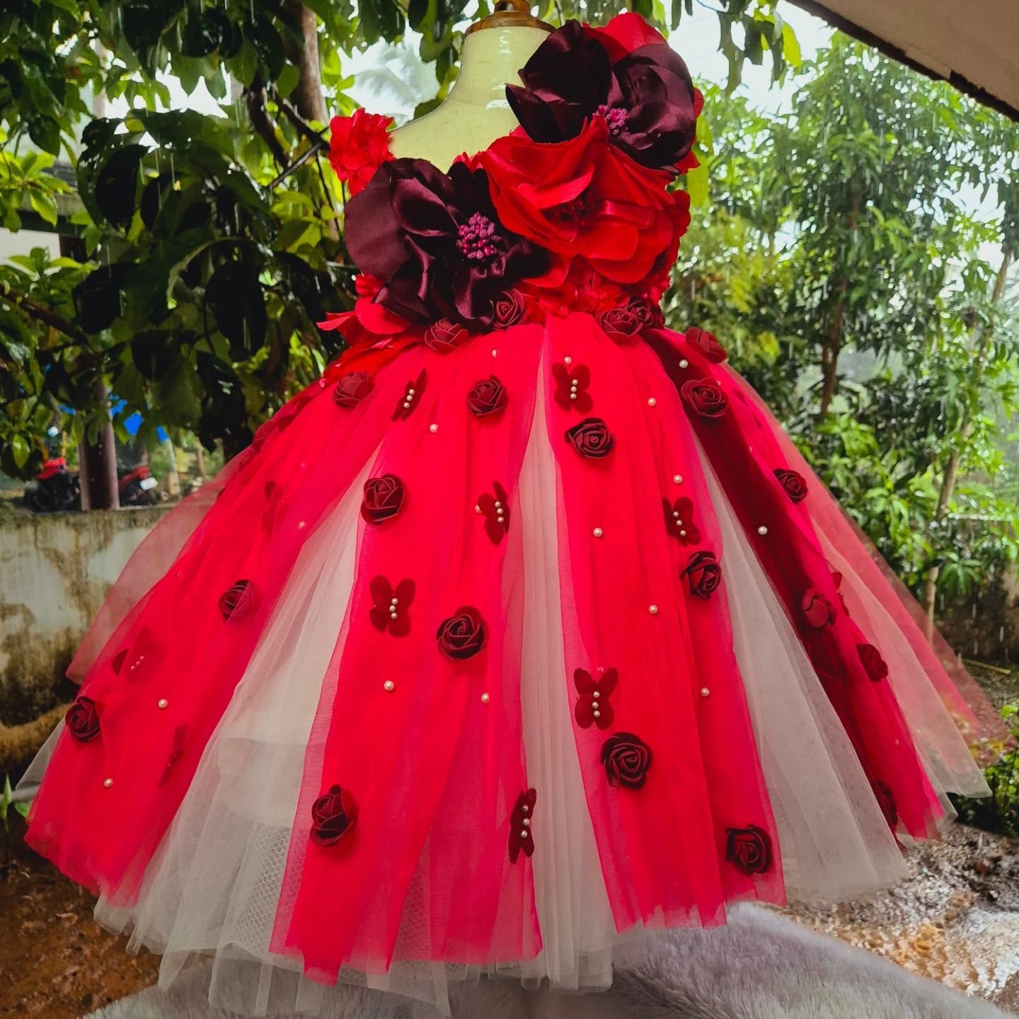 Beautiful Flower Birthday Dress | Partywear Dress with Elegant Touch of Flowers